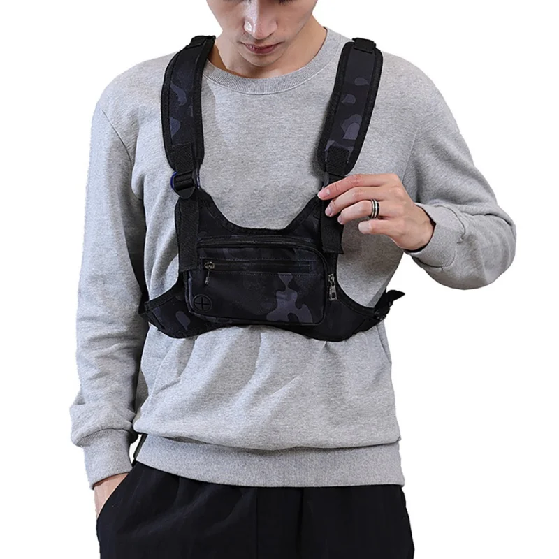

Outdoor Camping Fashion Chest Rig Bag Pack Harness Reflective Utility Light
