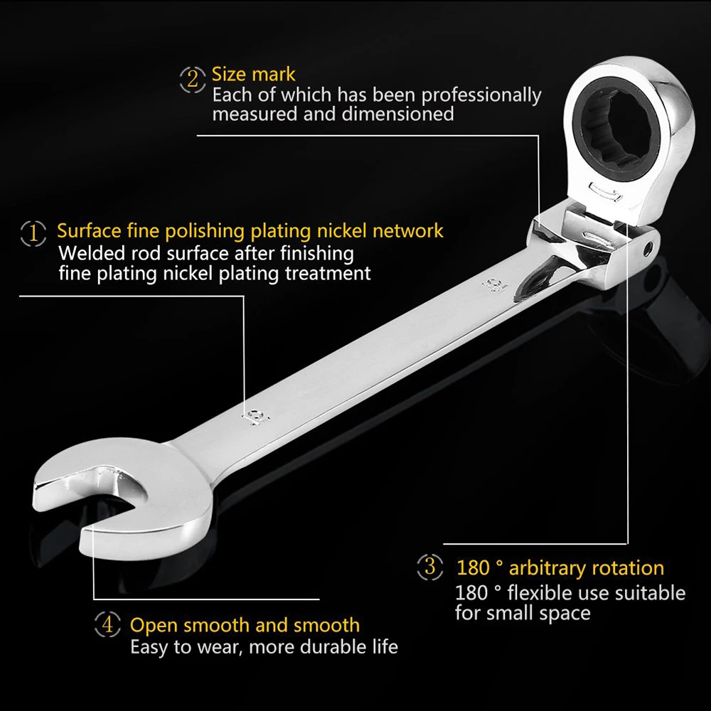 

Adjustable Spanner Car Repair Tools Key Ratchet Spanner 6-20mm Key Ratchet Set Socket Head Wrench Set Hand Tool Ratchet Spanners