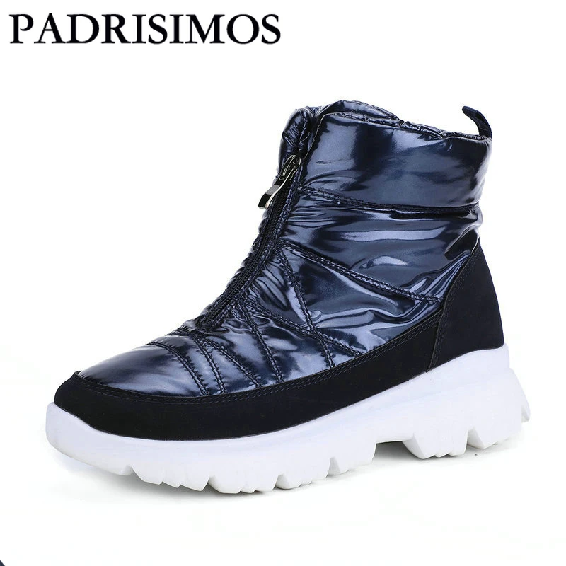 PADRISIMOS/зимние женские ботинки Темно синие зимние Короткие Теплая обувь из 50%