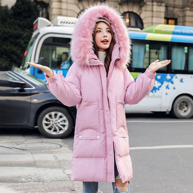 Длинное женское меховое пальто оверсайз с капюшоном зимнее пуховое Толстая
