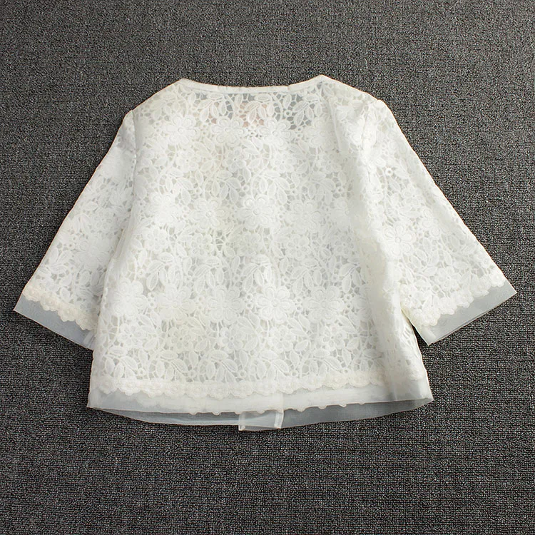 Женская Солнцезащитная накидка из органзы короткое Кружевное пальто с рукавом