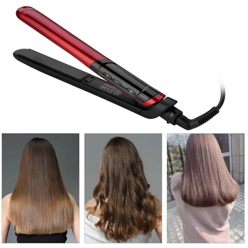 Профессиональный Выпрямитель для волос 220 В щипцы завивки с ЖК дисплеем