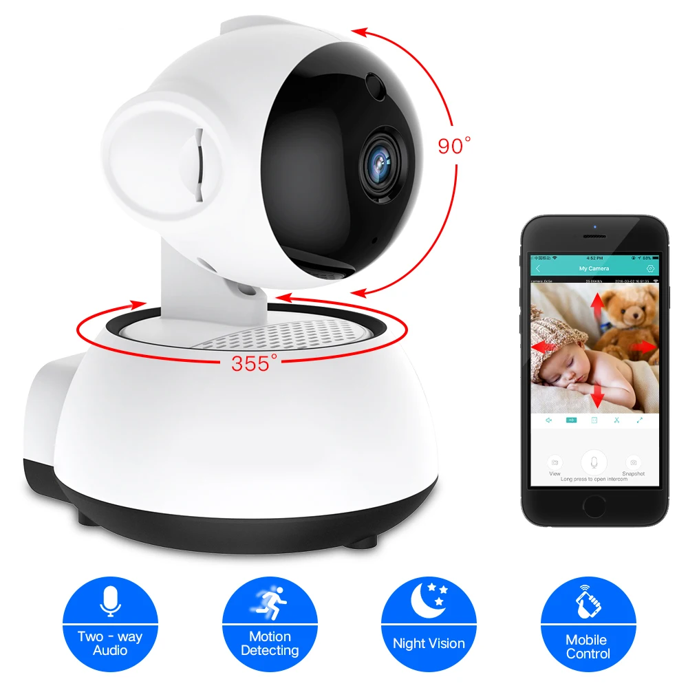 Home Security IP Camera Wireless Smart WiFi WI-FI Audio Record Surveillance Baby Monitor HD Mini CCTV | Безопасность и защита