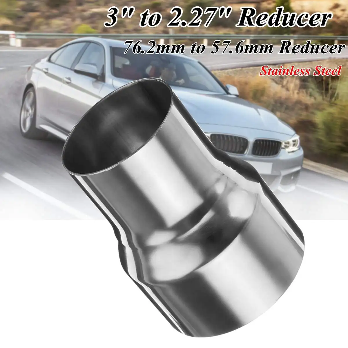 

3"-2.25" Car Exhaust Reducer Connector Pipe 76mm-57mm Auto Exhaust Muffler Pipe Reducer Connector Adapter Tube