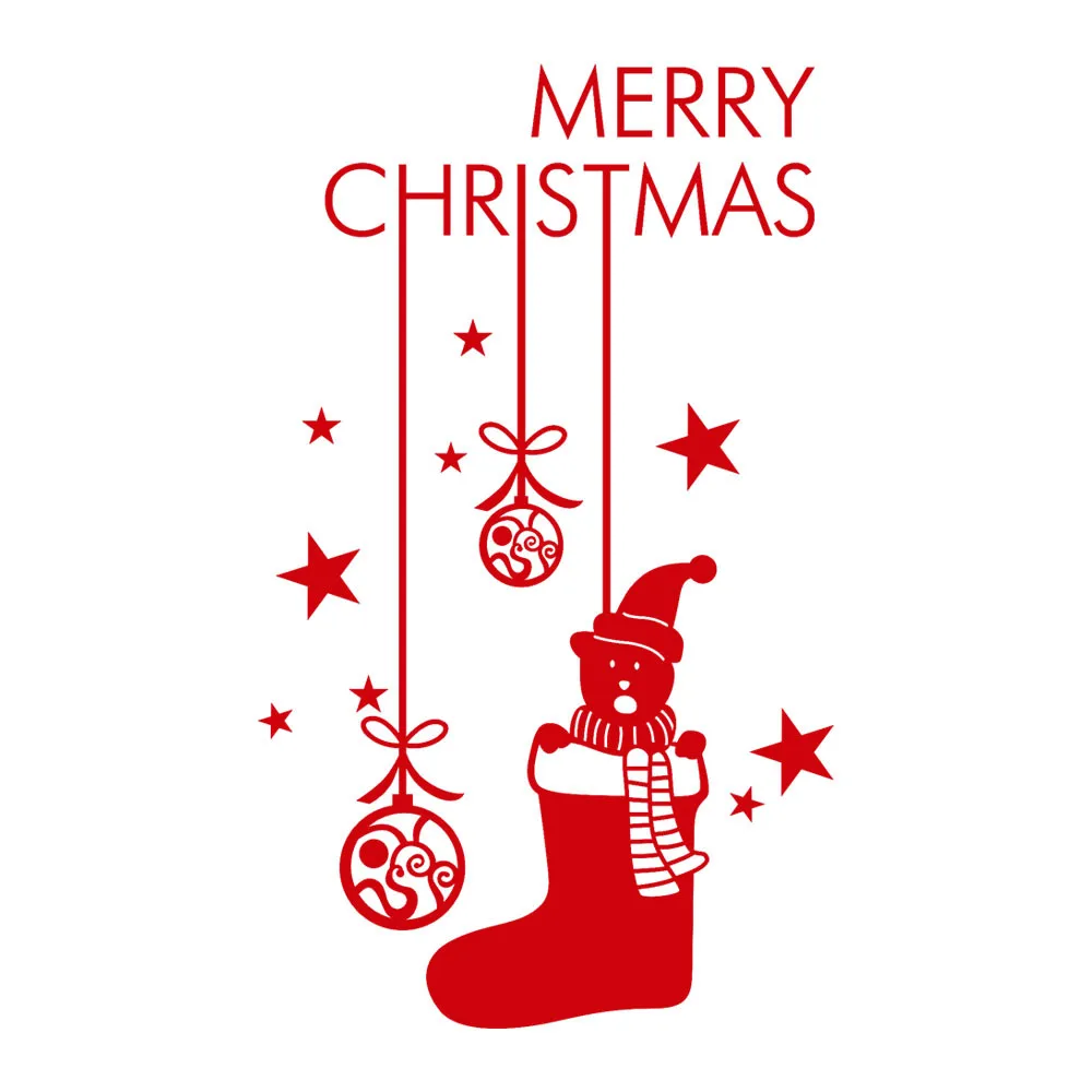 Счастливый новый год веселая Наклейка на стену в виде рождественской елки