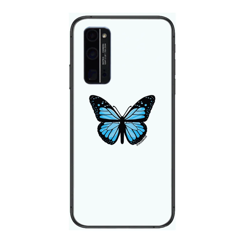 

Personality Butterfly Phone Case Hull For Huawei Honor 8 9 10 20 30 A S Lite Pro 5g i Black Back Soft Cell Cover Pretty