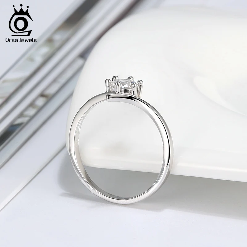 ORSA JEWELS Обручение 925 пробы Серебряное кольцо на палец для обручального кольца Для