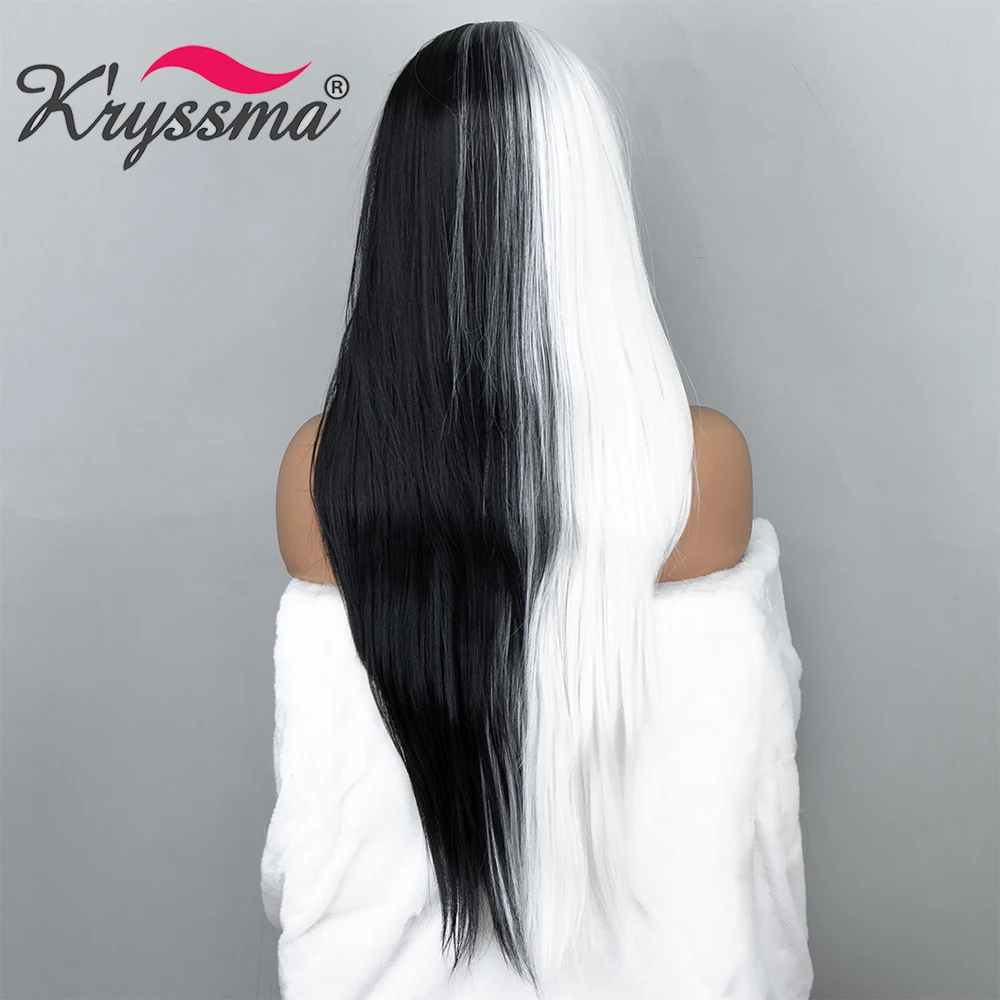 Kryssma 13x3 длинные волнистые парики Половина и полупарики Синтетические Кружева