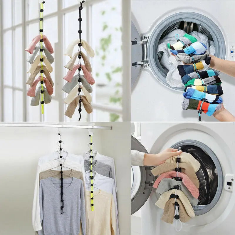 

Socks Storage Organizer Adjustable Drying Hanging Rope Home Portable Non-slip Dry Hanger