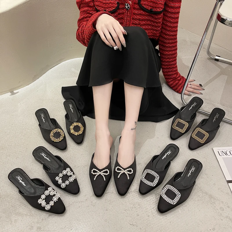 

Shoes Woman Comfortable And Elegant All-Match Pointed Toe Slip-on Casual Female Sneakers Bow-Knot Slip On New Round Summer