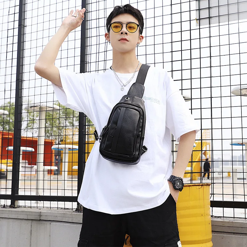 new casual men chest bag shoulder Korean small satchel fashion tide JIULIN |