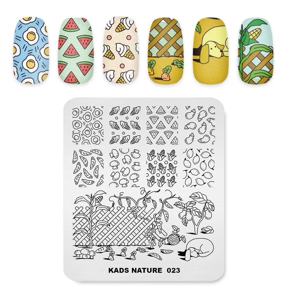 Шаблоны KADS Nature 023 для ногтей шаблоны печати DIY маникюрные трафареты|Шаблоны