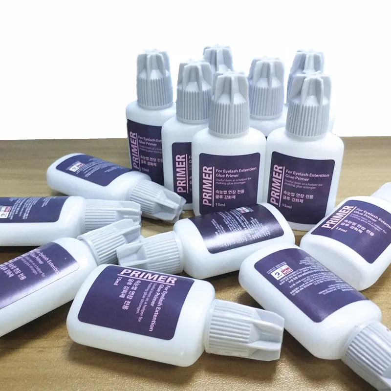 2 бутылки искуственные ресницы из Кореи для наращивания клея грунтовка 15 мл