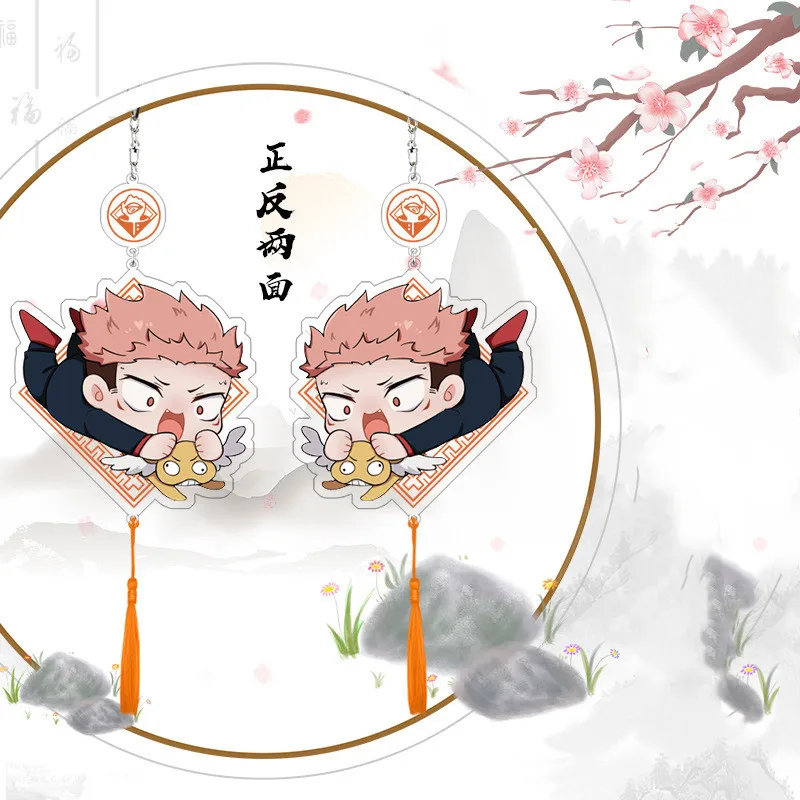 

Jujutsu Kaisen Satoru Keychains Yuji Itadori Megumi Fushiguro Nobara Kugisaki Acrylic Double Sided Key Ring Cosplay Keychain