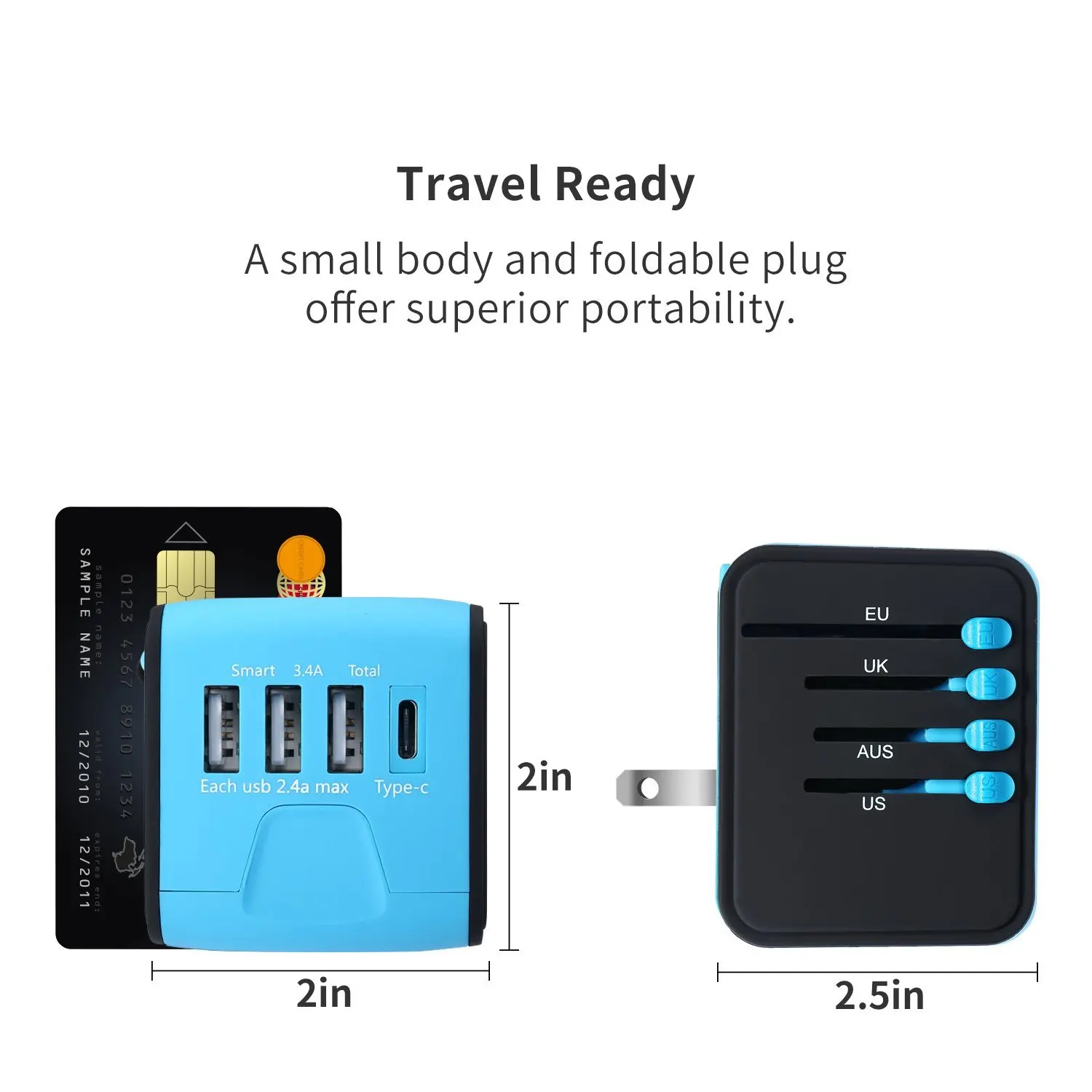 Дорожный адаптер Универсальный Штепсель питания Великобритания ЕС Австралия