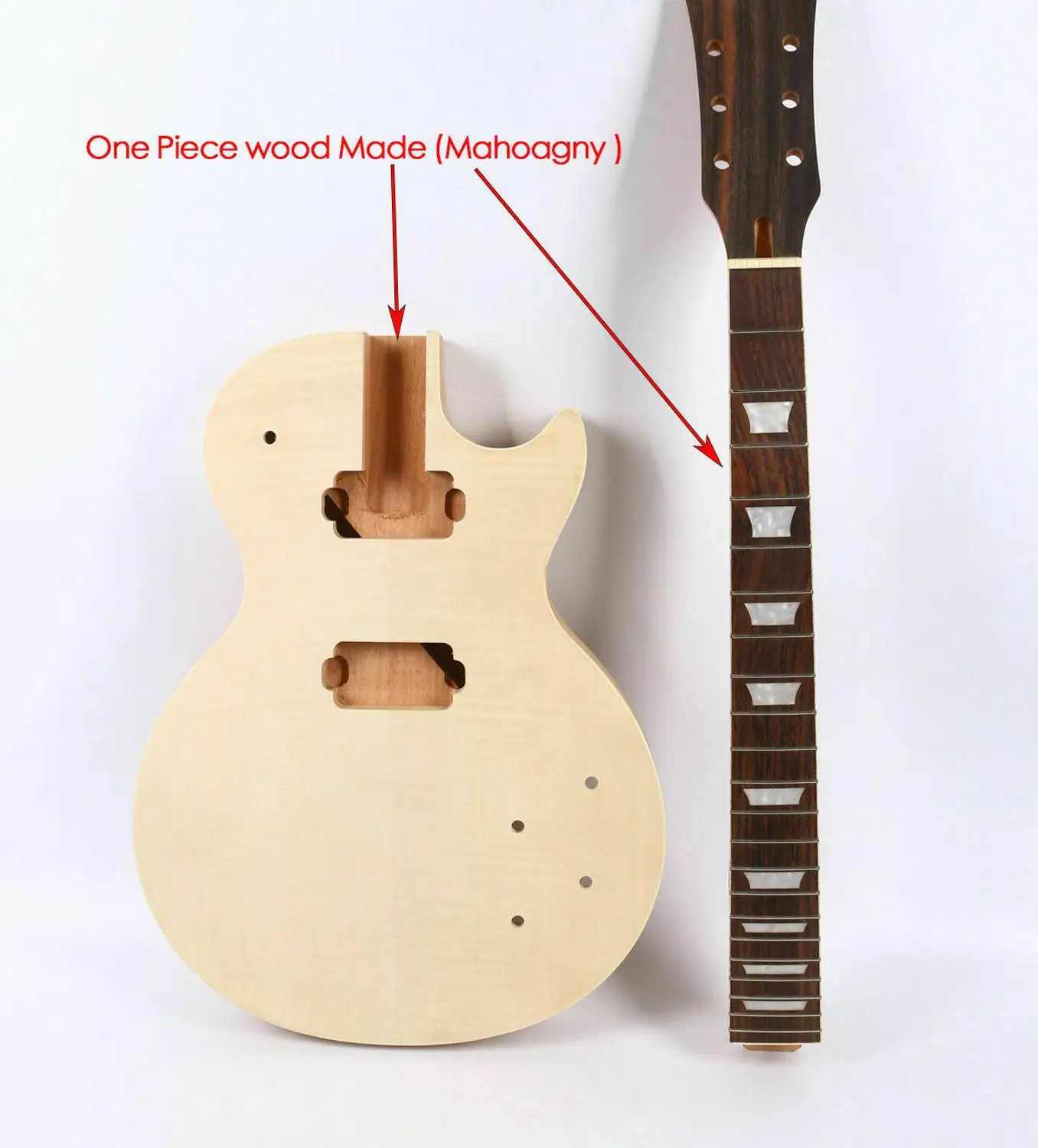 

1set Guitar Kit DIY guitar Neck 22fret Guitar Body One piece wood Mahogany Maple US