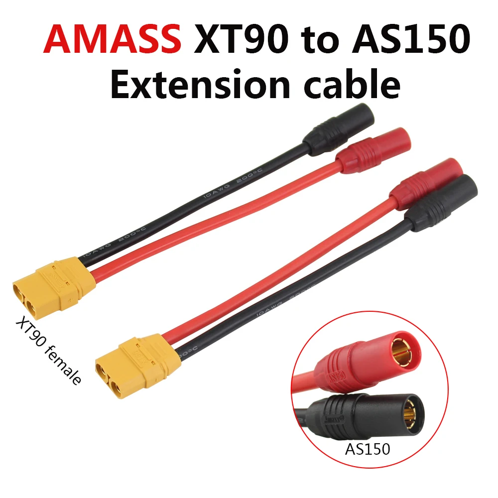 Кабель переходник Amass XT90 15 см 10awg|Детали и аксессуары| |