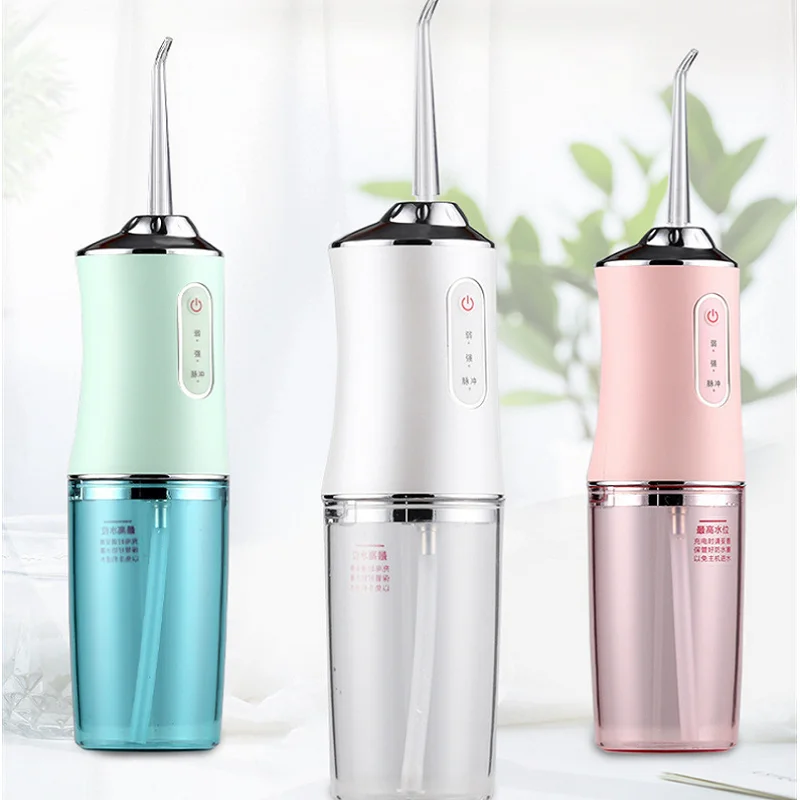 

3 Modes Oral Irrigator USB Rechargeable Water Floss Portable Dental Water Flosser Jet 240ml Irrigator Dental Teeth Cleaner+4 Jet