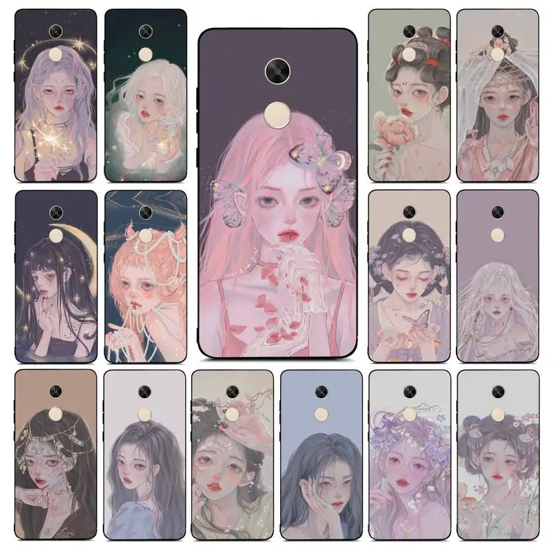 

Babaite Cute And Beauty Girl Phone Case for Redmi Note 8 7 9 4 6 pro max T X 5A 3 10 lite pro