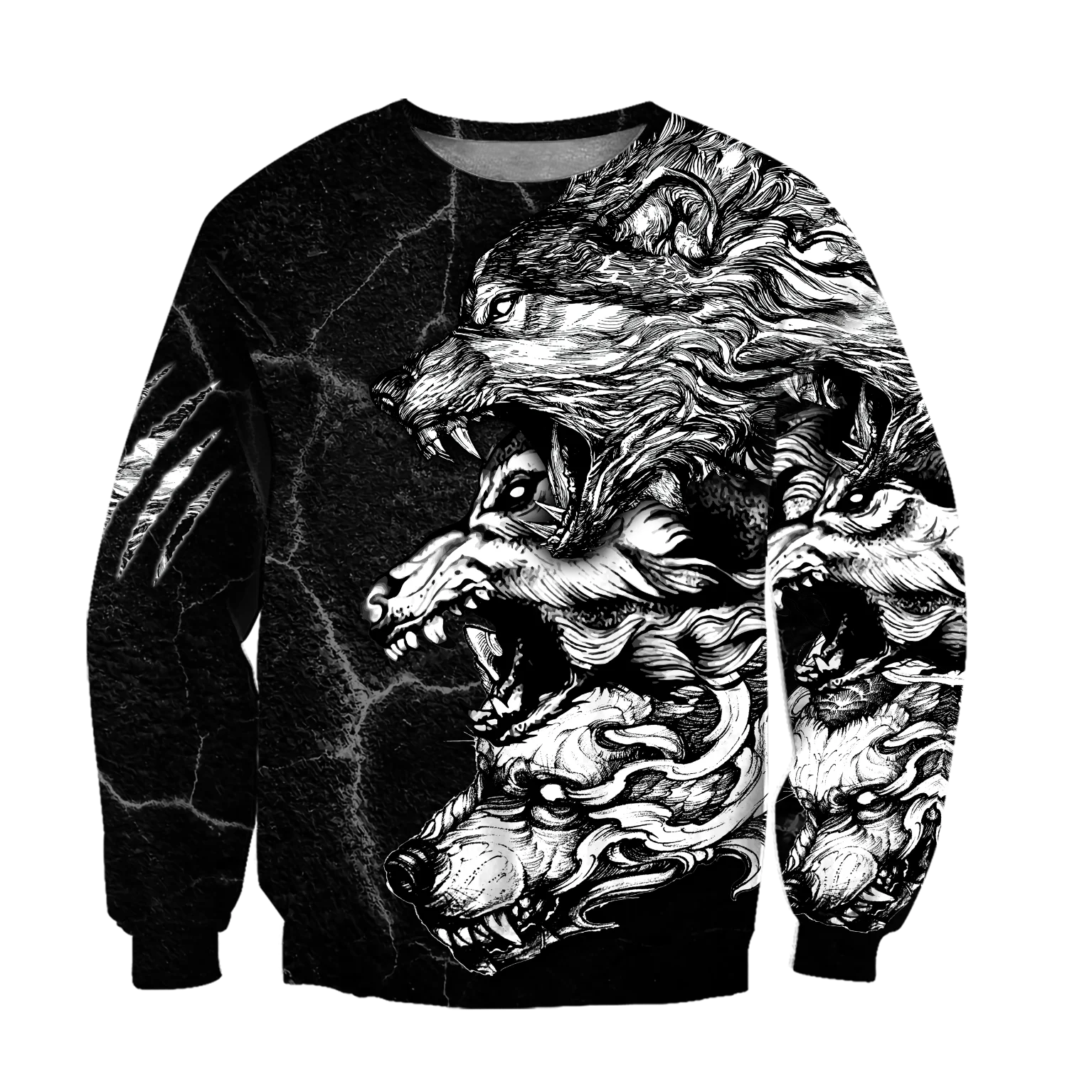 

Three Gray Wolfs Tattoo 3D All Print Size XS-7XL Hoodie Man Women Harajuku Outwear Zipper Pullover Sweatshirt Casual Unisex