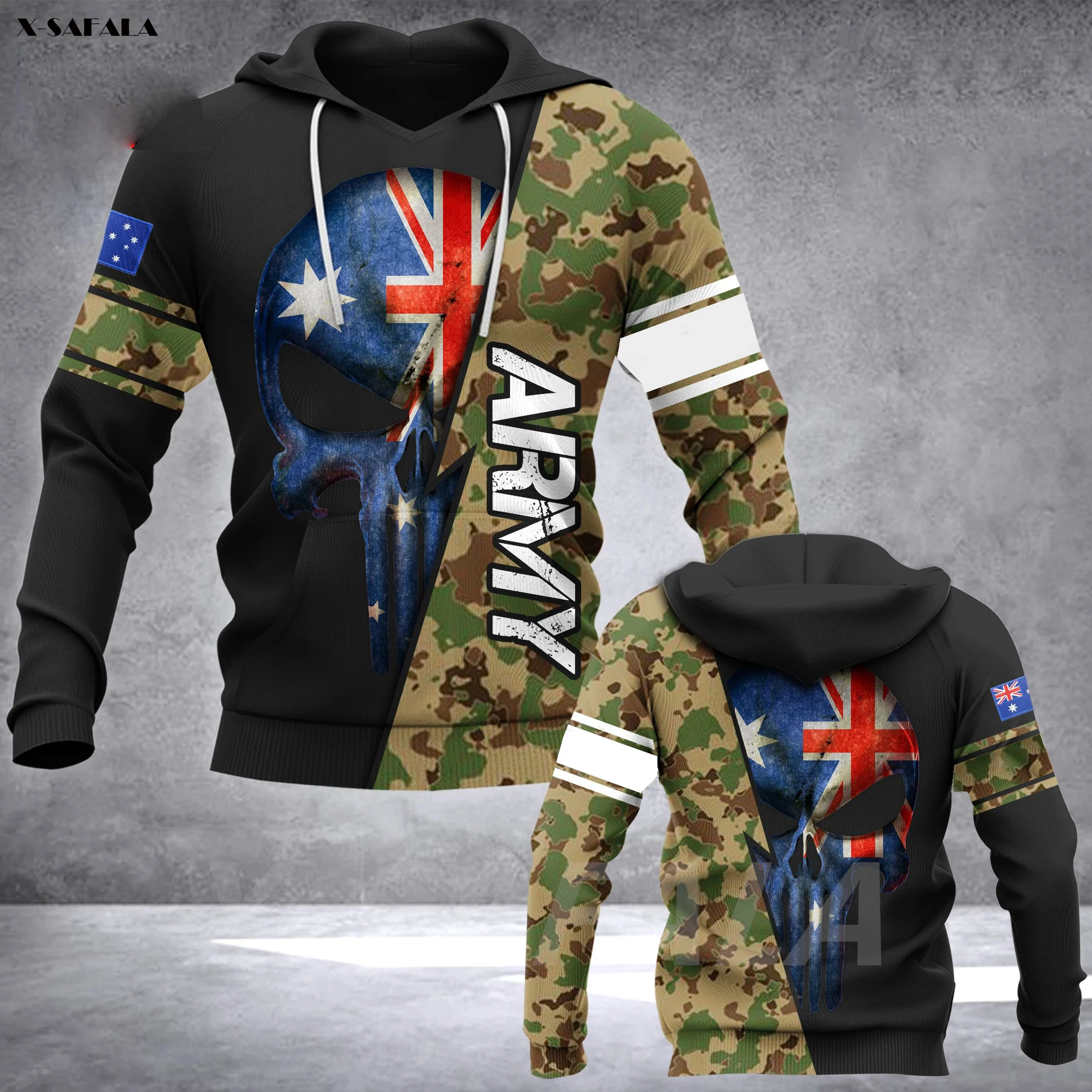 Женская толстовка с капюшоном и принтом в виде черепа | Мужская одежда