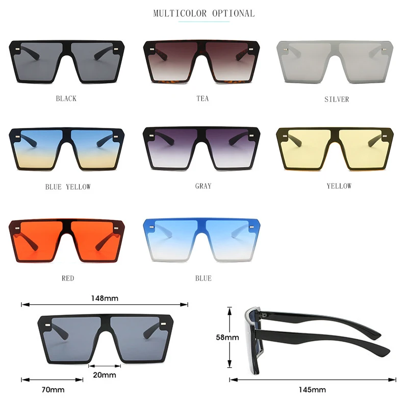 

Zilead Oversized Shades Women Sunglasses Fashion Designer Gradient Square Glasses Big Frame Retro Glasses Female Unisex Oculos