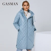 gasman 2021 womens autumn winter jacket fashion xl 5xl long high street parka furry lining high quality brand coat woman 81121