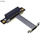 PCIE Riser PCIe3.0 x1 штекер на x4 гнездо Кабель EMI Экранирование 8 Гбитс PCI-E III 1x 4x Райзер удлинитель ленточный кабель угловой