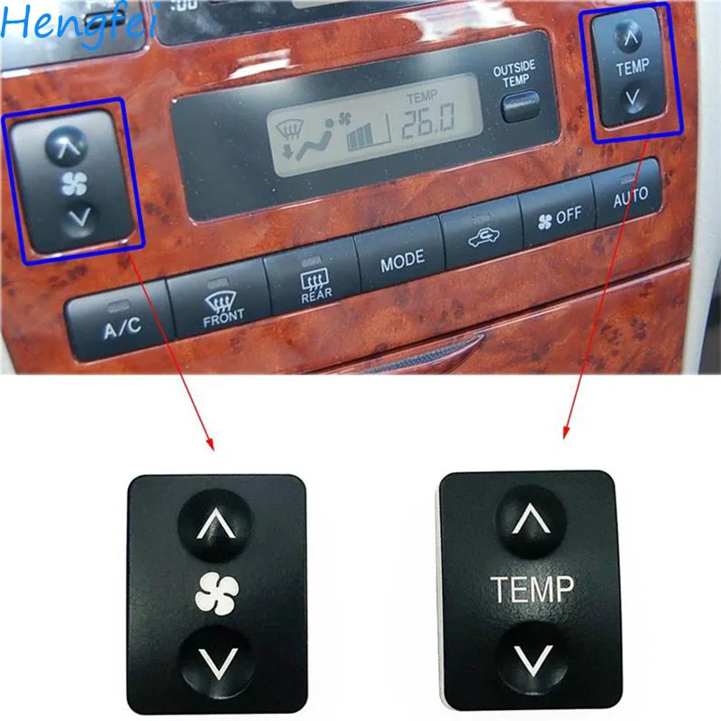 Botón de encendido/apagado de aire acondicionado para Toyota Corolla ALTIS, interruptor de botón de Panel de aire acondicionado, temperatura, velocidad del viento