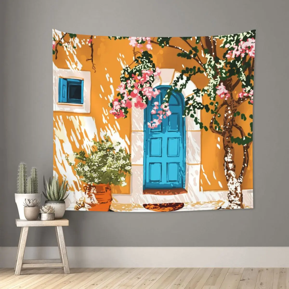 Summer Travel Spain Greece Painting Tapestry Hippie Polyester Wall Hanging Room Decoration Curtain Retro | Дом и сад