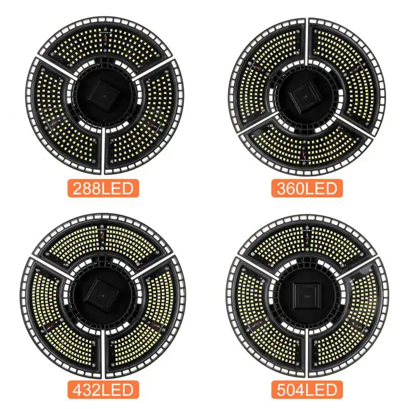 

E27 Super Bright LED Garage Light Deformable Ceiling Light for Home Warehouse Workshop Folding 3 Leaf Deformation Lamp 100-277V