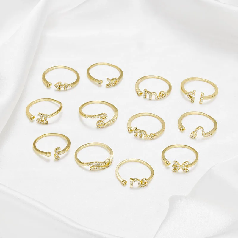 12 зодиакальное кольцо Овен Телец Gemini рак дева весы скорпий Стрелец скидка