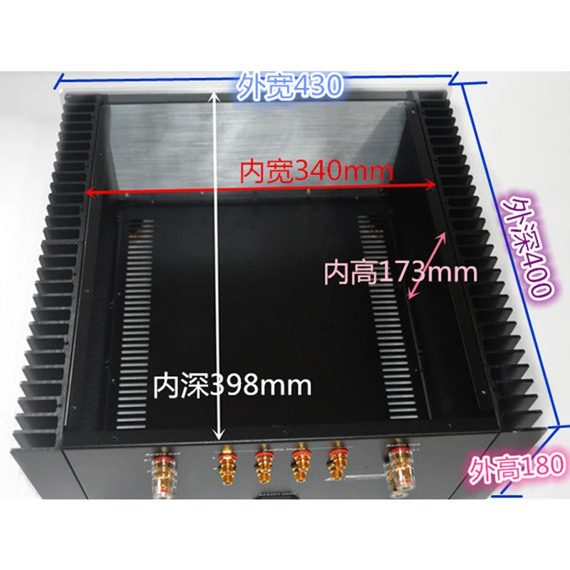 

430*180*406MM QL43180 Class A Post Level Amplifier Chassis Box House DIY Enclosure With Feet Switch Amplifier Case Shell