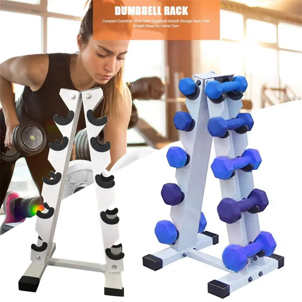 

A-Frame Dumbbell Rack Heavy Duty 5 Tier Weight Rack Stand Solid Steel Dumbbell Storage Holder for Home Office Gym Supplies