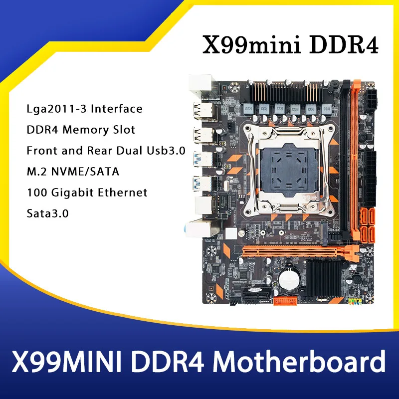 

X99 Mini Motherboard Xeon E5 2678 V3 i7 LGA 2011-3 DDR4 2666/2400/2133Mhz Dual Channel Micro-ATX Desktop Mainboard USB SATA 3.0