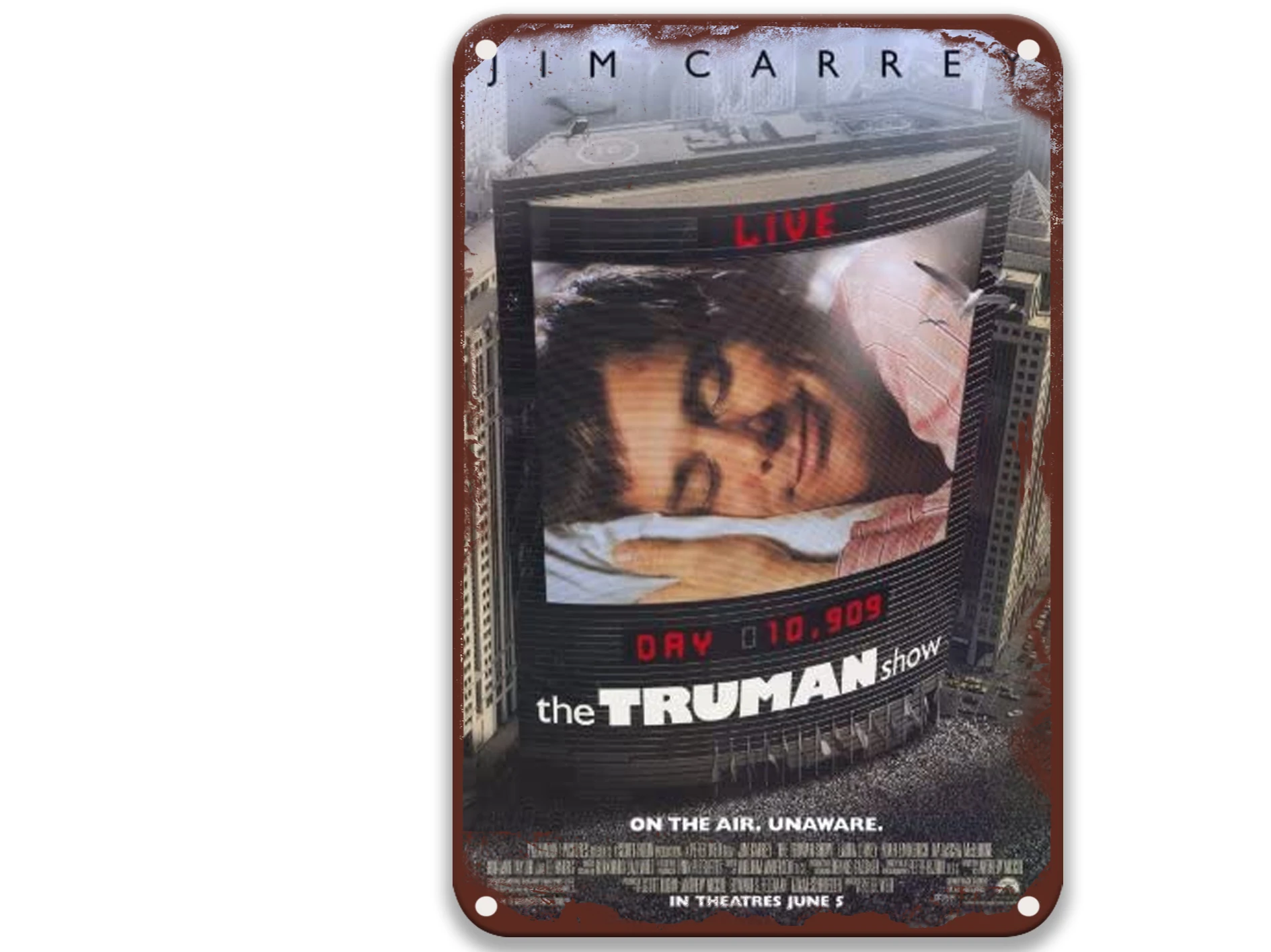 

The Truman Show Modern Metal Tin Signs Movies Horror Poster for Christmas Decorations 8x12 Inches