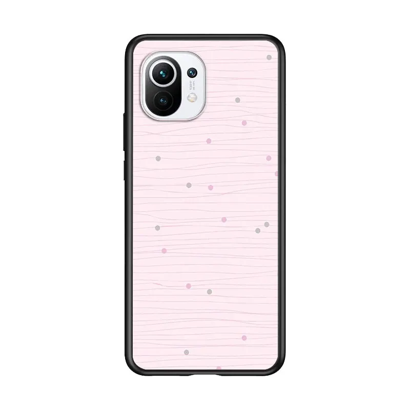 

Pink Flower Peony for Xiaomi Mi 11 10T Note 10 Ultra 5G 9 9T SE 8 A3 A2 A1 6X Pro Play F1 Lite 5G Black Phone Case