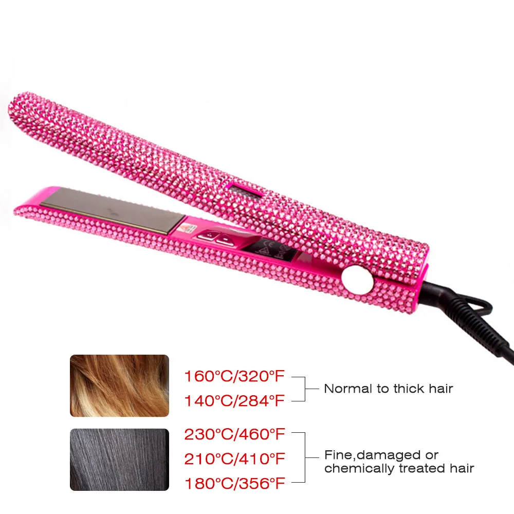 Профессиональный алмазный выпрямитель для волос щипцы завивки с отрицательными