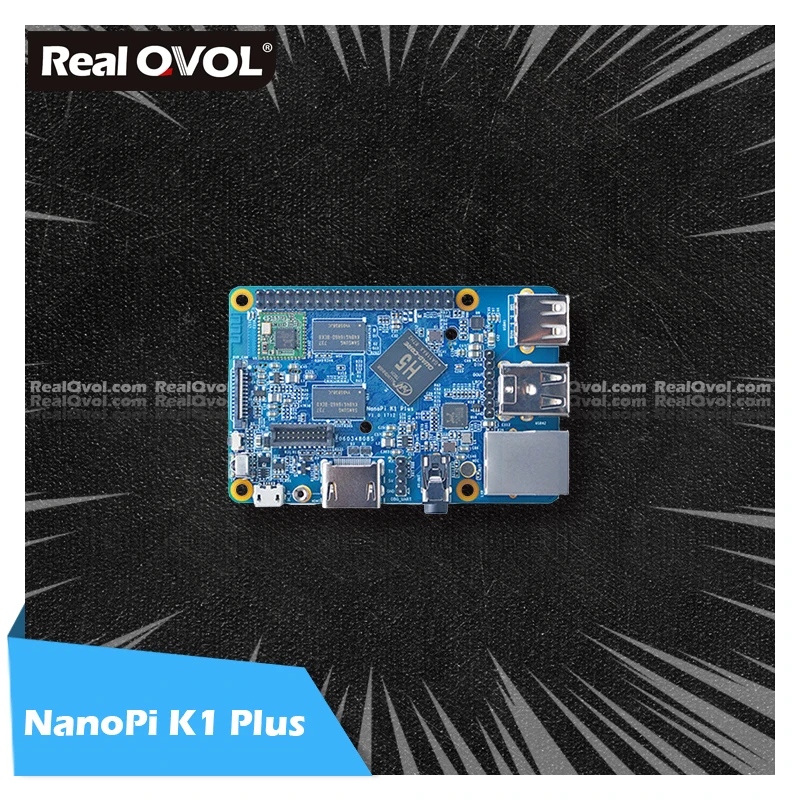 RealQvol FriendlyELEC NanoPi K1 Plus Allwinner H5 четырехъядерный 64 разрядный A53 Mali450 2 ГБ DDR3 RAM WIFI HDMI RTL8211E