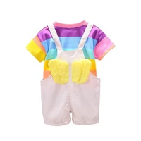 new summer baby girl clothes suit children cotton fashion t shirt strap shorts 2pcssets toddler casual costume kids tracksuits