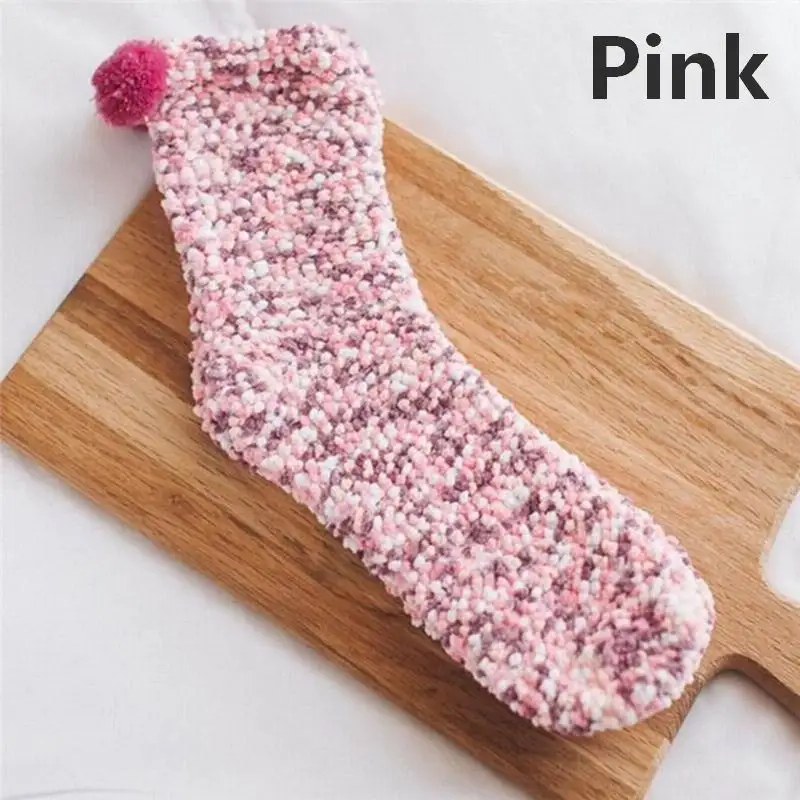 9Colors Winter Women Girl Coral Fleece Terry Breathable Cake Shaped Thickening Floor Socks Cute Cotton | Женская одежда