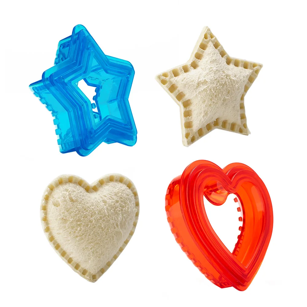 2 шт. сэндвич-резак и герметик в форме сердца звезды декрустер сэндвич-мейкер хлеб