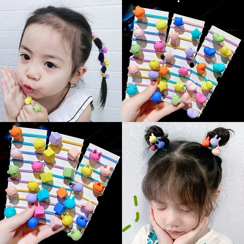 10 шт. Японские матовые бусины на резинке для волос для девочек в ярких цветах, аксессуары для хвоста.