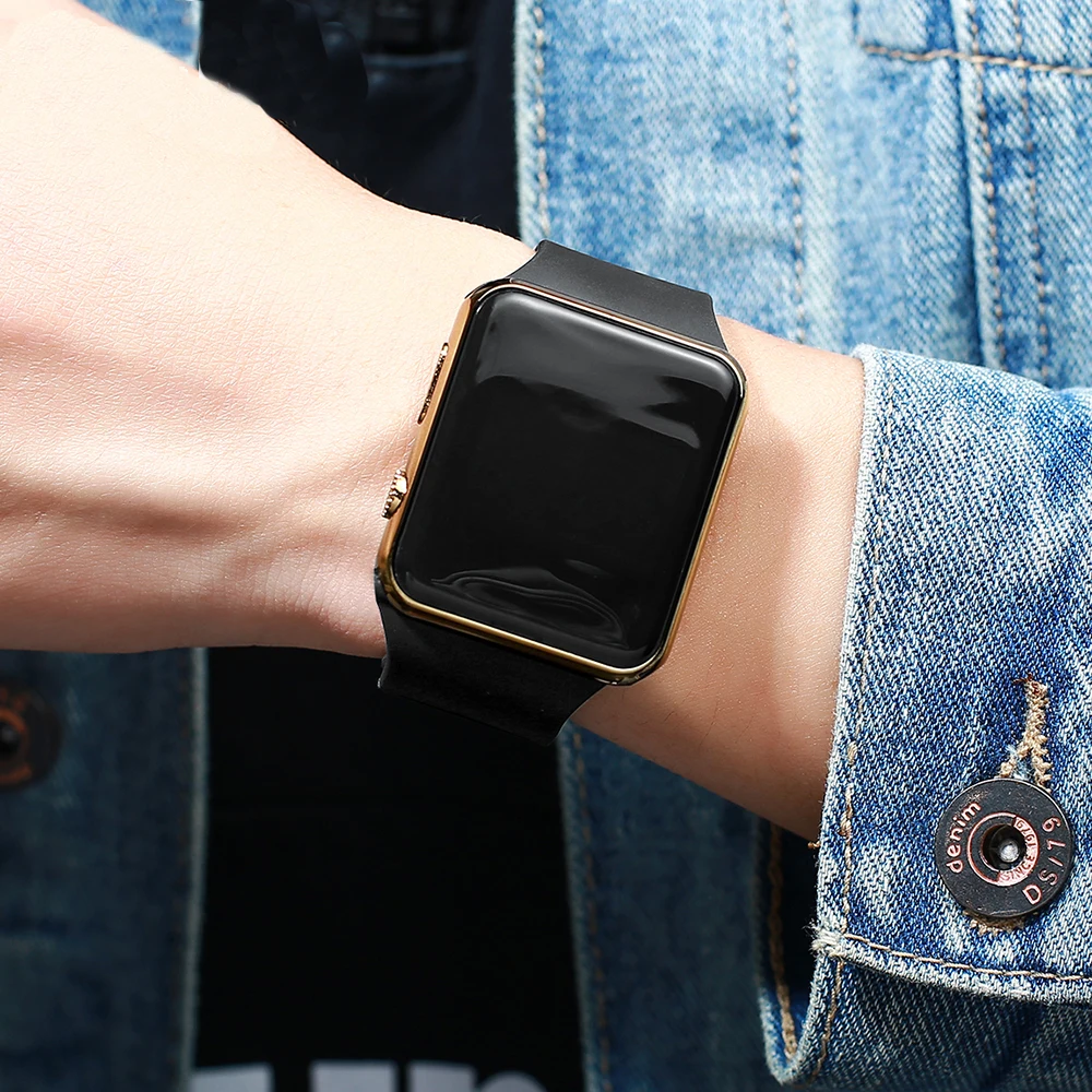 Цифровой светодиодный Будильник мужские и женские часы Erkek Kol Saati спортивные Montre