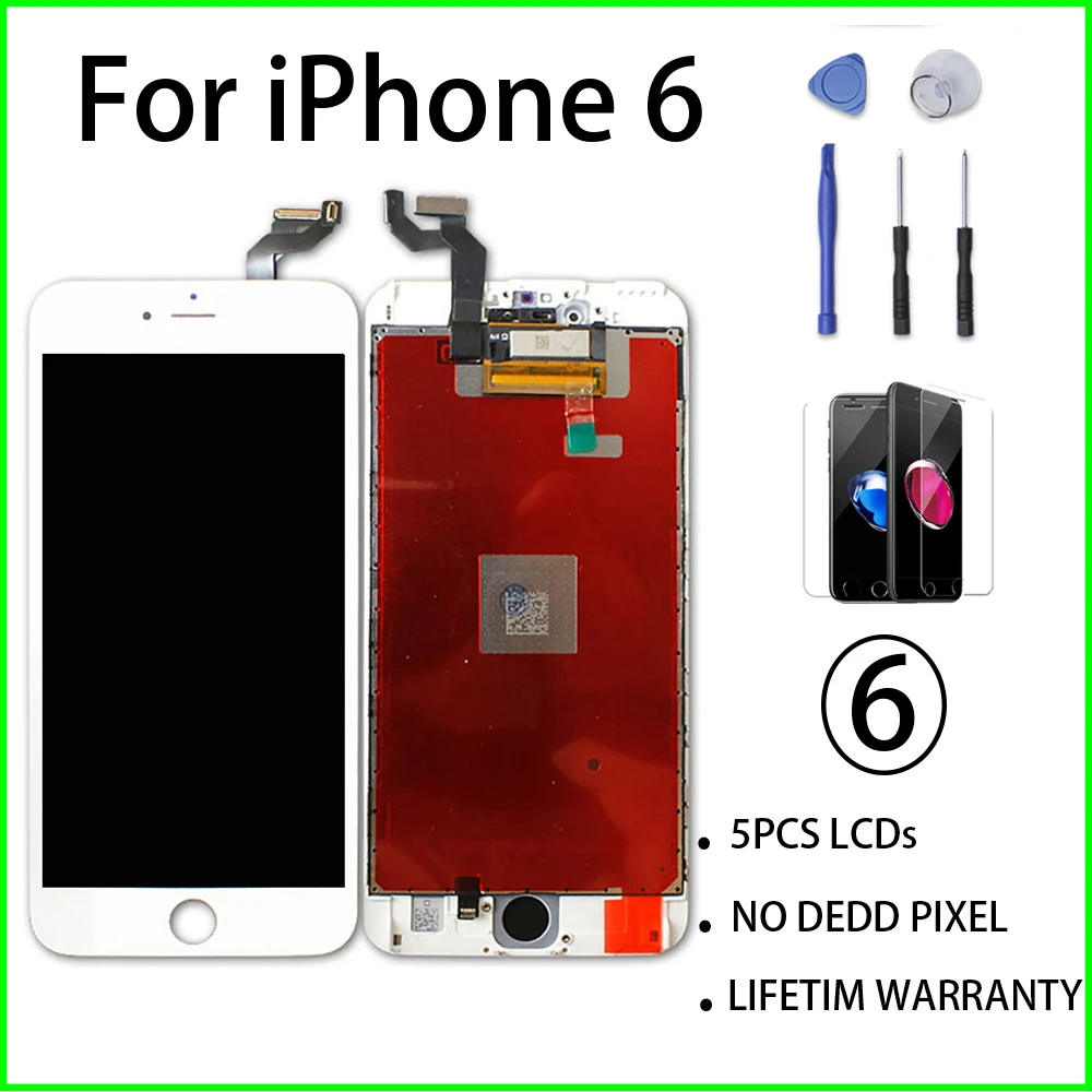 5 шт./лот Pantalla lcd для iPhone 6 замена дисплея мобильного телефона s 3D сенсорный