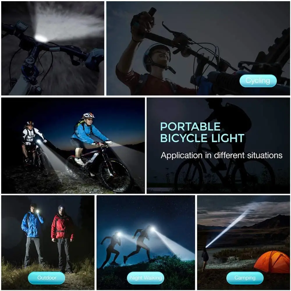 

LED Bicycle Bell Lights USB Rechargeable Bicycle Speedometer Headlight Odometer Waterproof Front Lights Suitable for All Bike