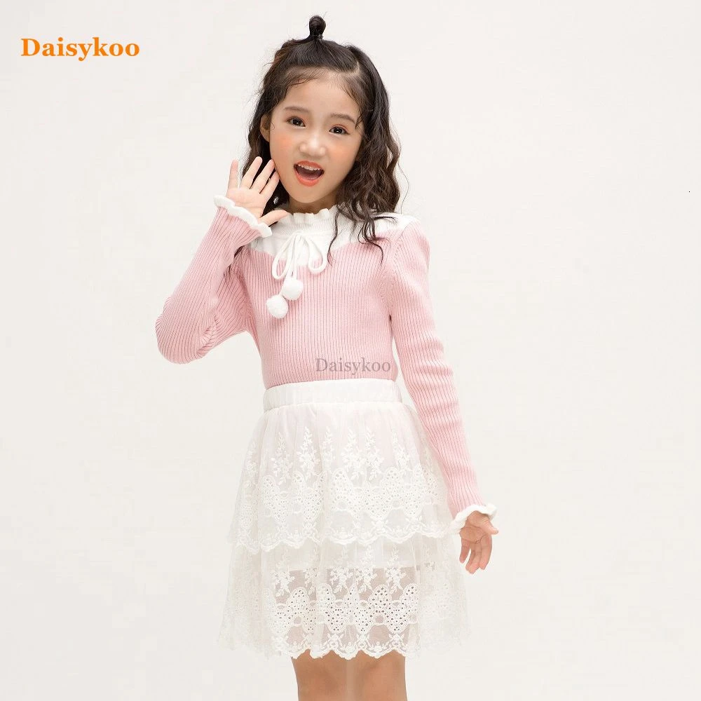 Daisykoo/новый осенне-зимний милый свитер для девочек хлопковый Детский Пуловер