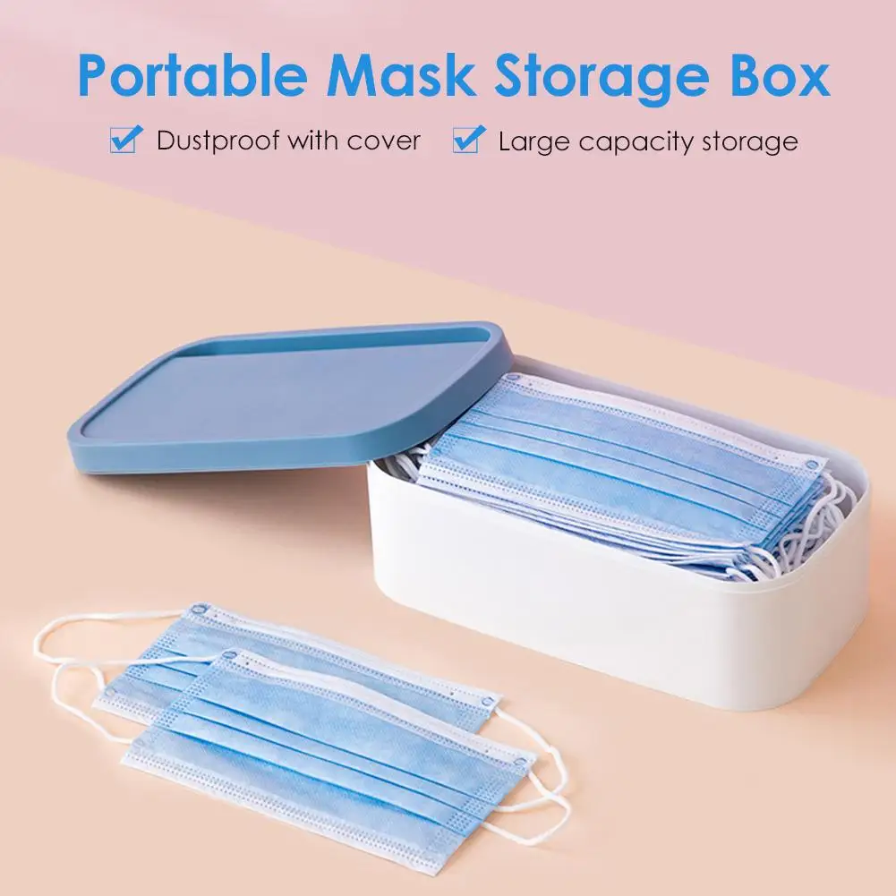 

Коробка для хранения маски, коробка для упаковки маски, влагостойкая и Пыленепроницаемая портативная пластиковая прямоугольная коробка дл...