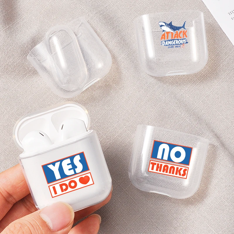 Индивидуальный чехол для наушников Apple airpods Yes No Friend Smile Face Bluetooth Pop Air Pods прозрачный
