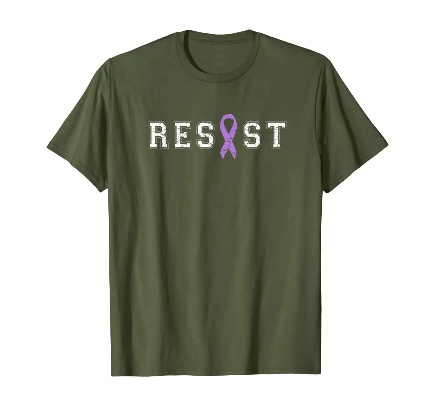 

Resist Lavender Ribbon - Cancer Fighter Survivor Vintage T-Shirt